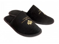 Pantofle froté velur Vittore De Conti - černé